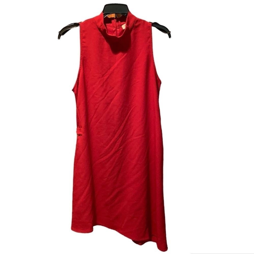 Monteau Sleeveless Asymmetrical Dress Red Medium